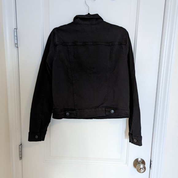 Mango Essential Cropped Black Denim Jacket - Picture 7 of 8
